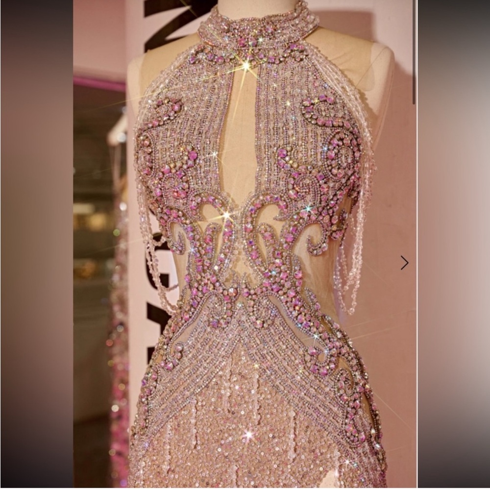 Portia and Scarlett Silver Beaded Gown - Picture 5 of 6